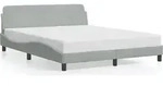 vidaXL Bettgestell "Dover" Hellgrau 152x203 cm Samt - Grau