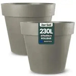 2 x XXL Pflanzk&uuml;bel / Pflanztopf &bdquo;LIKE&ldquo; &Oslash;79xH70 cm - Braun - Rund,...