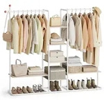 SONGMICS HOME Garderobenst&auml;nder, offener Kleiderschrank, Kleiderst&auml;nder, 6...