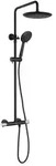 Sapho Solaria Duschs&auml;ule mit Thermostat-Armatur, schwarz matt/Chrom