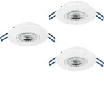 EGLO LED 3er-Set Einbauleuchten Zujar, Einbaustrahler, Deckenstrahler aus Kunststoff