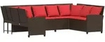 vidaXL Gartensofa mit Kissen Braun Poly Rattan - Braun