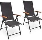 BRUBAKER 2er Set Gartenst&uuml;hle Verona - Faltst&uuml;hle klappbar- 7-Fach...