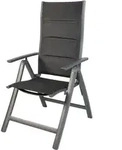 Gartensessel Comfort 6-fach verstellbar gepolstert schwarz - Schwarz