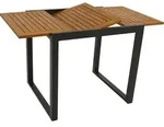 DEGAMO Gartentisch Ausziehtisch RIVELLO 80/120x70cm, Alu anthrazit + Akazie -