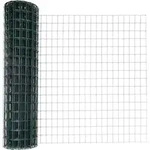 vidaXL Euro-Zaun mit Pfosten 10 x 1 m PVC-beschichteter Stahl Gr&uuml;n - Gr&uuml;n