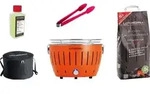 LotusGrill S Small Kompakt Starter-Set Mandarinenorange Holzkohlegrill 5 teilig