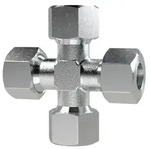 Riegler Kreuz-Verschraubung, Rohr-A&Oslash;14mm, Stahl verz.