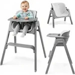 Moby-System NOXI 3in1 Hochstuhl klappbar Grau &ndash; Baby Hochstuhl ab 6 Monate, 2