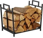 Relaxdays Kaminholzregal, Metall, HBT: 41x45x33 cm, Brennholzregal faltbar,