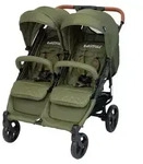 BabyTrold OS2 Zwillingsbuggy Olive, verstellbar, pannensichere R&auml;der