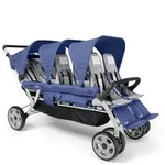 GAGGLE Jamboree Kinderwagen f&uuml;r 6 Kinder | Buggy faltbar mit Sonnenschutz in Blau 