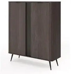 Selsey Veris - Highboard 2-t&uuml;rig, Dunin-Eiche, 113 cm - Braun