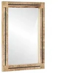 vidaXL Spiegel Wandmontiert Braun und Schwarz 70 x 50 x 3 cm Glas - Braun