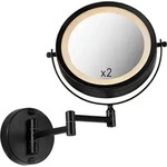 QAZQA - Modern Design Bad I Badezimmerspiegel schwarz inkl. LED verstellbar...