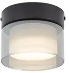 Moderne Deckenleuchte Schwarz mit Rauchglas Puck - Wei&szlig;