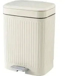 Treteimer 12 Liter Rechteckig mit Pedal und Soft-Close 25,9x25,2x36,3 cm - Wei&szlig;