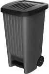 M&uuml;lleimer outdoor 90 l anthrazit/schwarz mit Pedal und R&auml;dern - Schwarz/Grau