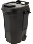EDA Abfalltonne 110 Liter Kunststoff schwarz - Schwarz