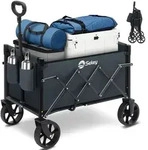 Sekey Bollerwagen, Faltbarer Handwagen 4 R&auml;der, 80KG / 60L, Grau - Grau