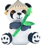 Labertier Panda Bao mit Hut und Bambus 18 cm