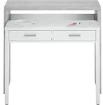 Schreibtisch - Wei&szlig; 36x98,5x87,5h cm - Grau