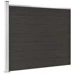 vidaXL Zaunelement WPC 175x146 cm Schwarz - Schwarz