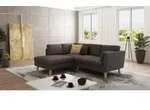S-STYLE M&Ouml;BEL - Ecksofa mit Holzf&uuml;&szlig;en im skandinavischen Stil Elma aus Braun...