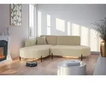 Ecksofa Designersofa VALENCIA XS in Stoff Quelle Beige Ottomane Links - Beige