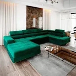Masseno Ecksofa CASONE R-S mit Schlaffunktion U-Form, Sofa mit Bettkasten,