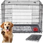 AREBOS Hundebox klappbar 63x45x51 cm | 2 T&uuml;ren, Rollen,...
