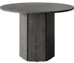 Selsey Hexa - Esstisch, Esszimmertisch rund 110 cm - Portland Esche Schwarz - Schwarz