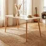 Esstisch SHANNON, 120 x 70 cm, Cremewei&szlig; - rechteckiger Esszimmertisch aus