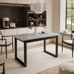 ARTON II ausziehbarer Tisch 140 cm Bellato Grau, Schwarzmetall U-Beine