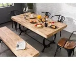 MASSIVMOEBEL24 Esstisch Altholz 180x90x80 lackiert INDUSTRIAL #27