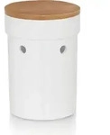 Knoblauchtopf Salena H17cm &Oslash;12cm ideale Lagerung Keramik Bambusdeckel Beh&auml;lter