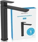 Badarmatur Mizarela hoch - schwarz | Hohe Badarmatur im klassischen Design -