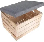 Creative Deco Sitzhocker gepolstert | 50 x 40 x 35 cm | Sitzbank mit Stauraum 
