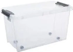 plast team Aufbewahrungsbox PROBOX mit Rollen 70 Liter transparent - Transparent