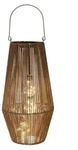 formano Solarlaterne Au&szlig;en Garten Rattan Laterne 3 LED Birnen 45 cm...