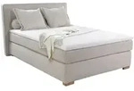 Boxspringbett - Hellgrau - Cord - 140 x 200 cm - Braun/Hellgrau
