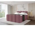 ALTDECOR Boxspringbett mit Fu&szlig;teil - NINA-Z KING - 120x200 Altrosa Aragon-