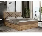 Boxspringbett 200x200 mit Bettkasten, Polsterbett 200x200 mit Matratze H3,