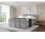 ALTDECOR Boxspringbett mit Fu&szlig;teil - NINA-Z KING - 180x200 Hellgrau-...