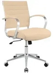 CLP B&uuml;rostuhl Oakland h&ouml;henverstellbar und drehbar creme Material Echtleder -...