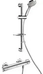 Delabie Duschsystem mit Brausethermostat H9739S, Standard-Anschl&uuml;sse - Silber