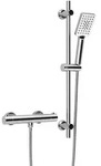 JOHO Thermostat Duscharmatur mit Duschstangen-Set, Thermostat Mischbatterie Dusche +