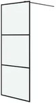 vidaXL Duschwand f&uuml;r Begehbare Dusche Schwarz 80x195 cm Matt ESG-Glas - Schwarz