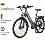M208 26 Zoll City-E-Bike Tiefeinsteiger, 36V 12,5Ah Akku, Shimano 7-Gang,
