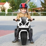 COSTWAY BMW 6V Kindermotorrad, Motorrad mit St&uuml;tzr&auml;dern und Scheinwerfer,